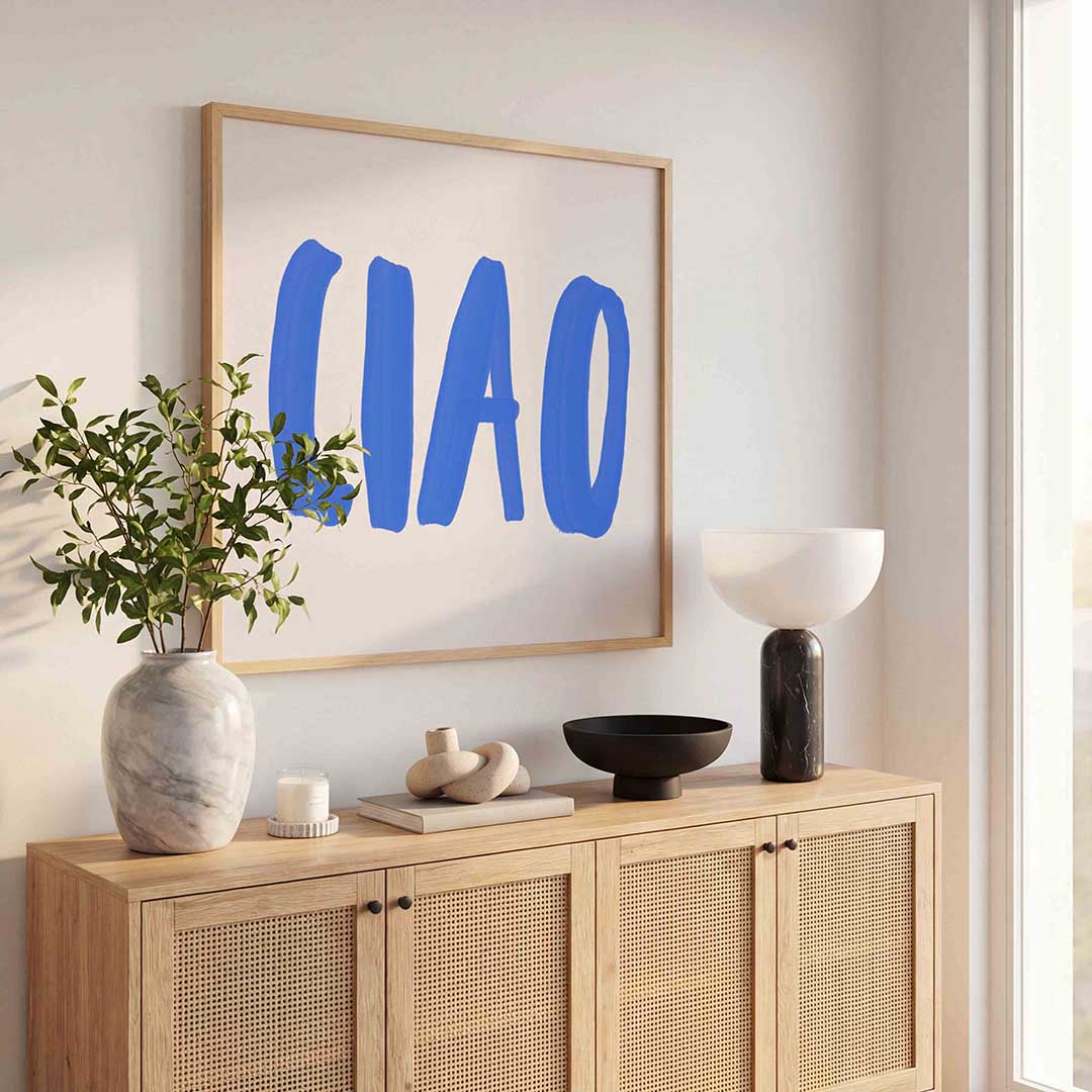 Ciao blauwe tekst Poster