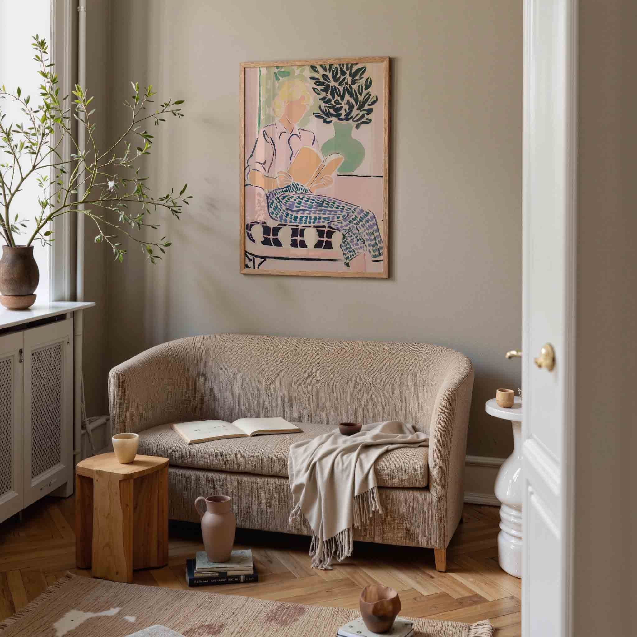 Lezende vrouw Poster