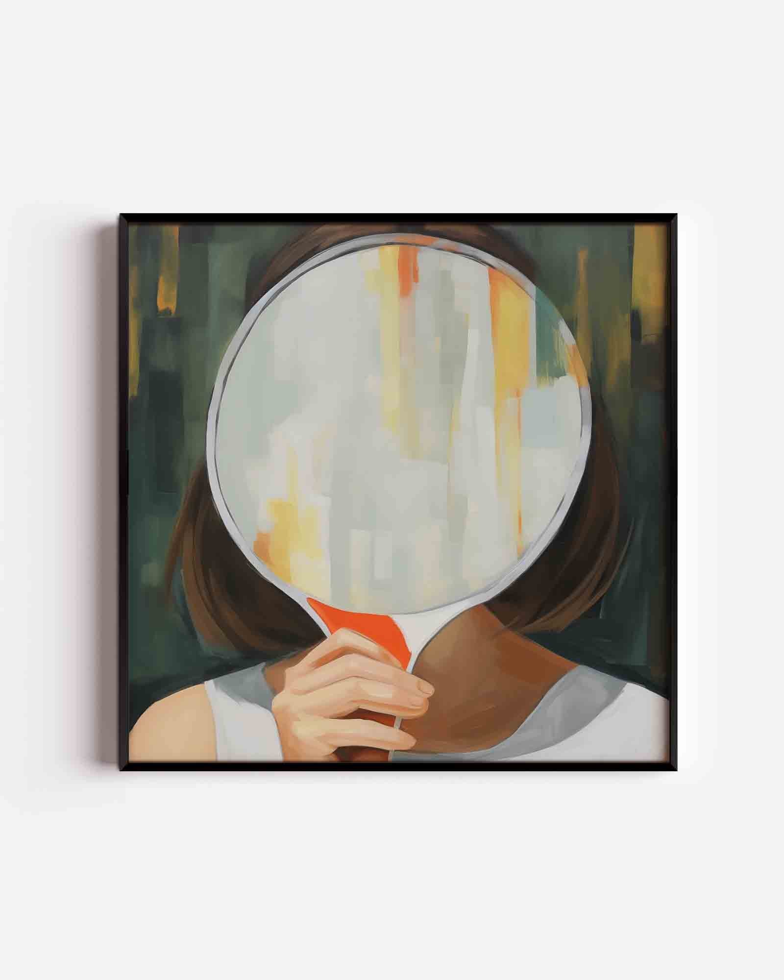 Vrouw met spiegel Poster