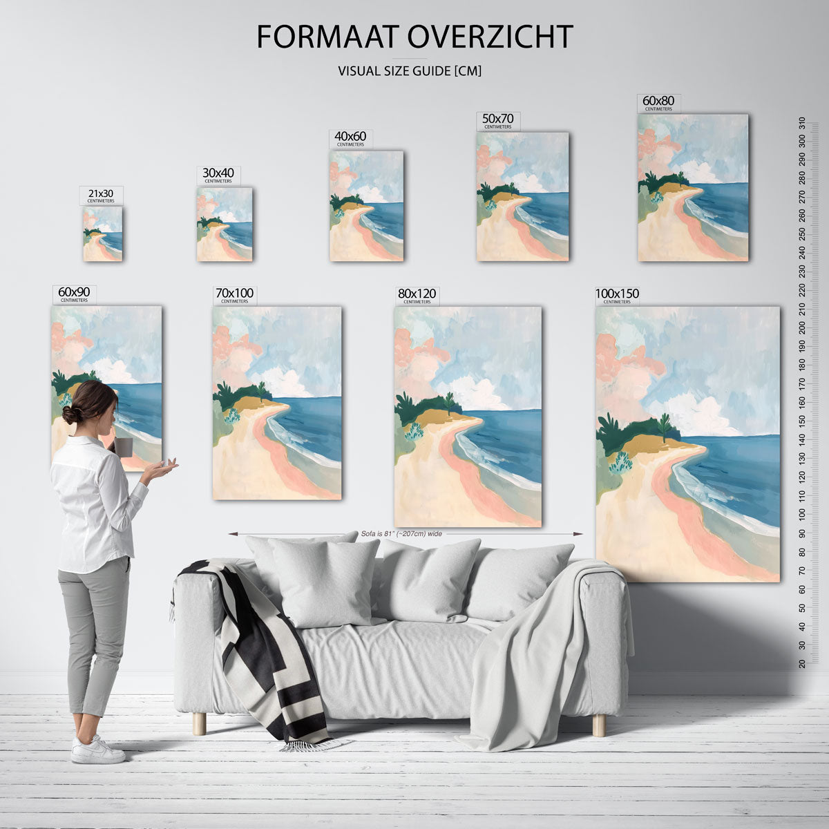 Strand en zee Poster