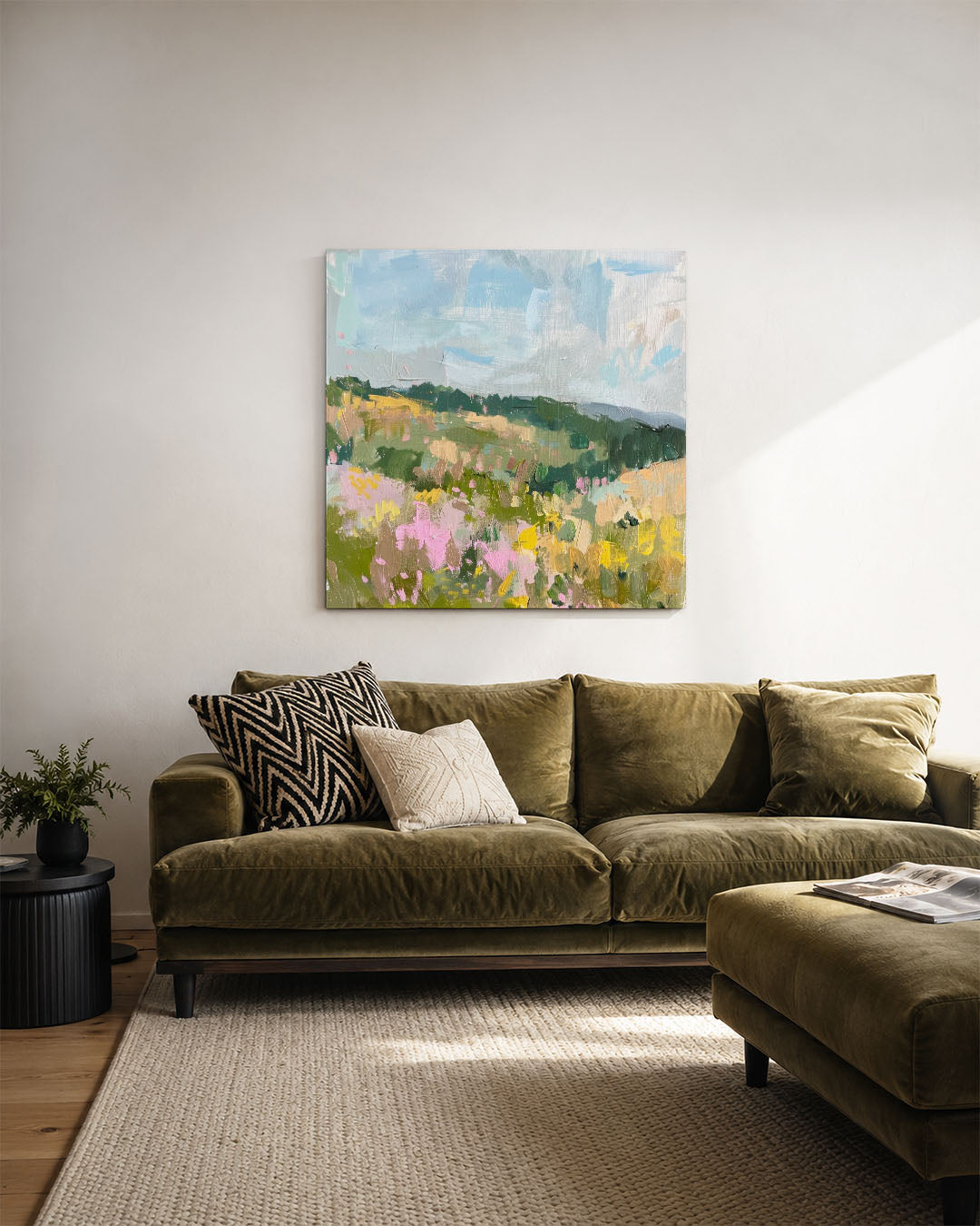 Kleurrijk landschap Kunstwerk