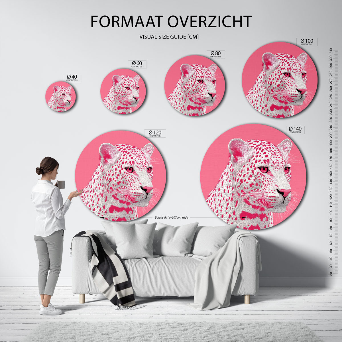Roze luipaard Muurcirkel