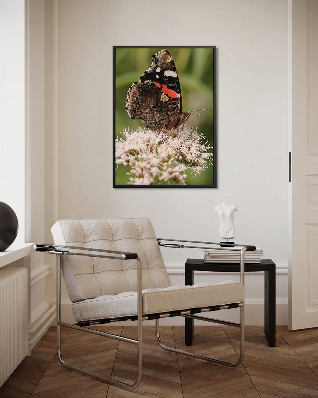 Vlinder op bloem Kunstwerk