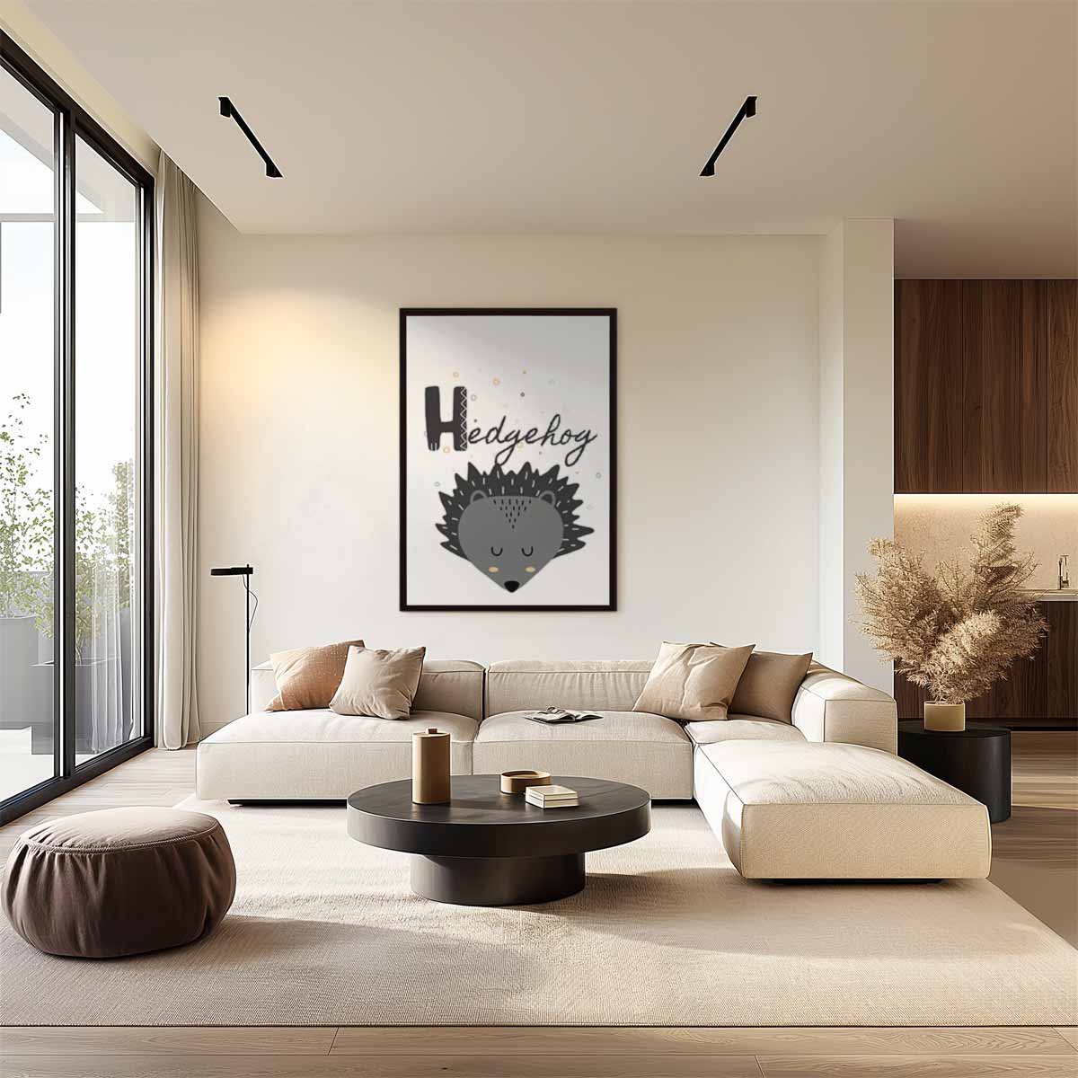 Slapend Egel Portret Kunstwerk-canvas-dibond-plexiglas-wanddecoratie-WallArtistic