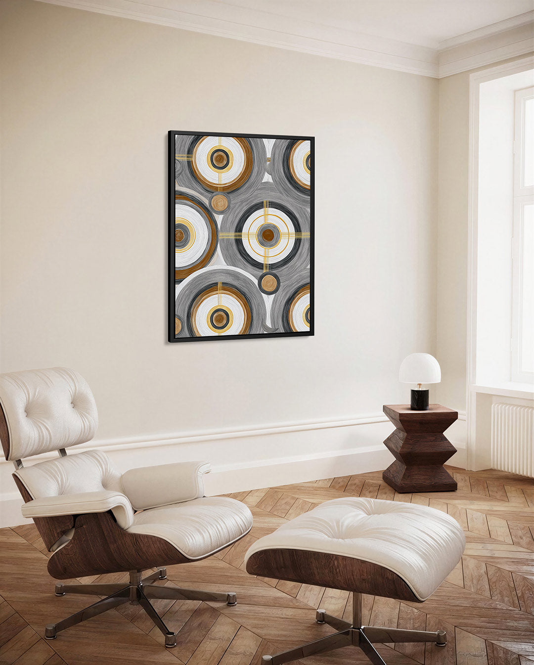 Cirkelpatroon met lijnen Kunstwerk