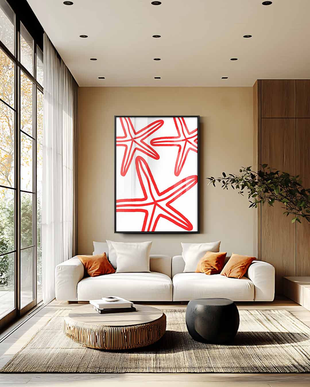 Zee Sterren Illustratie Kunstwerk-canvas-dibond-plexiglas-wanddecoratie-WallArtistic