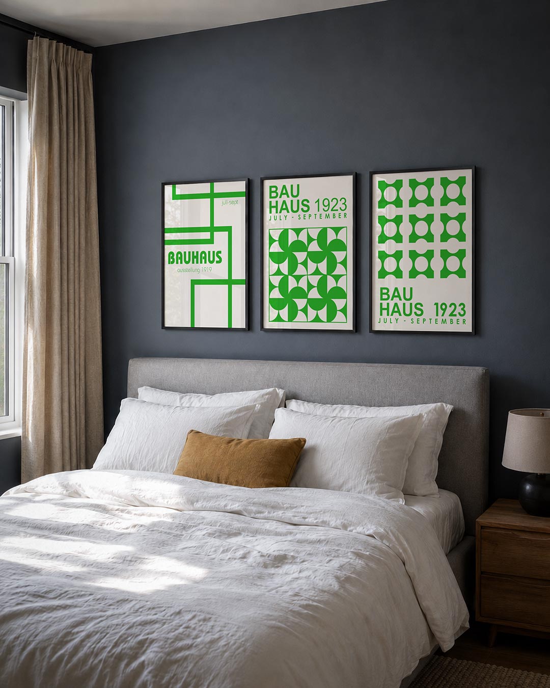 Groene lijnenspel Posterset