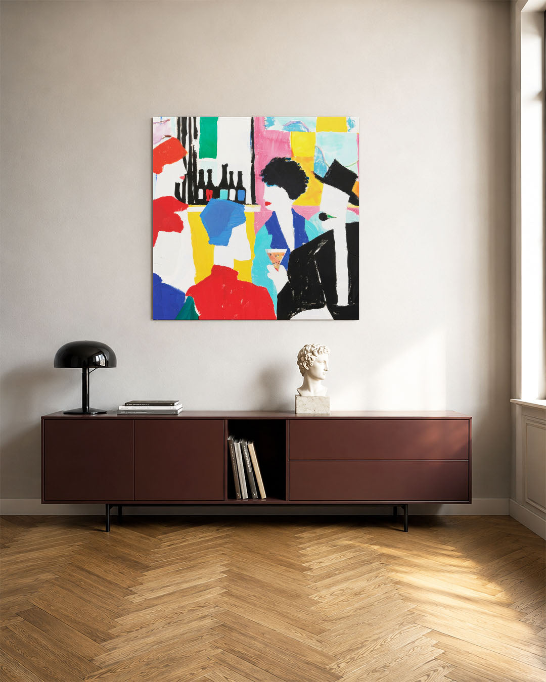 Kleurrijke figuren Kunstwerk