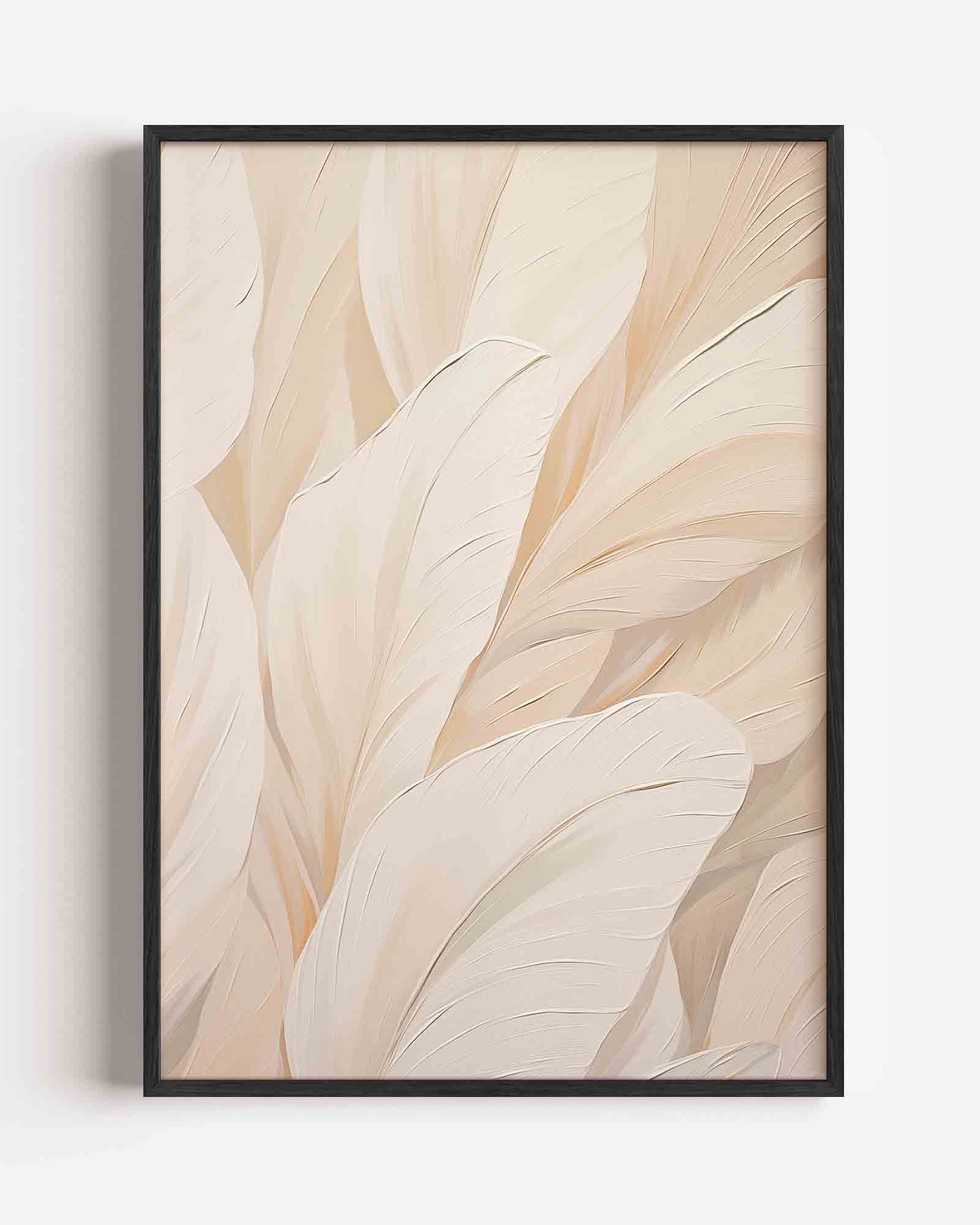 Beige bladeren Poster