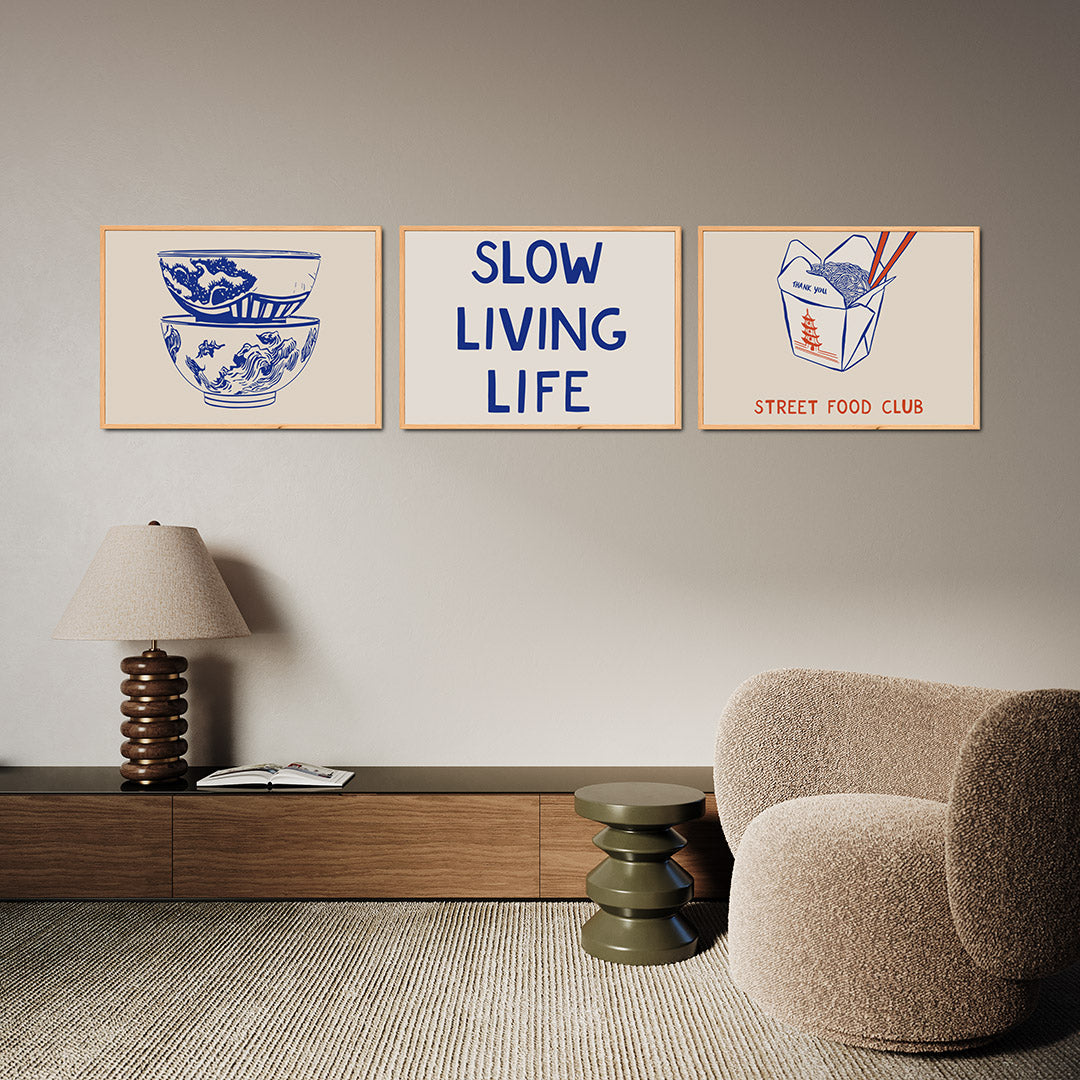 Blauwe komposities Posterset
