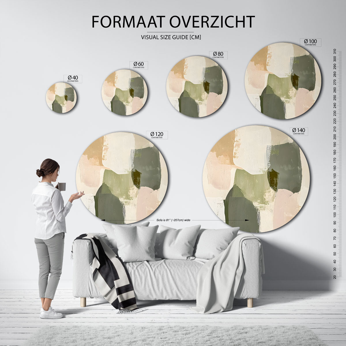 Abstracte vormen Muurcirkel