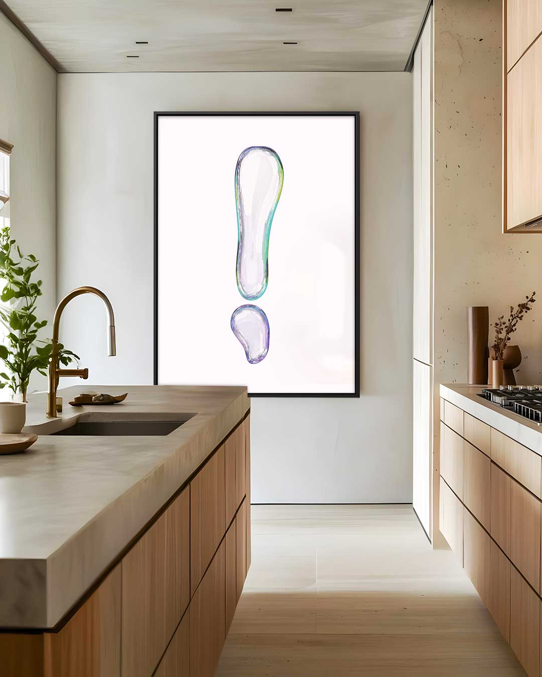 Glasachtig Uitroepteken Sculptuur Kunstwerk-canvas-dibond-plexiglas-wanddecoratie-WallArtistic