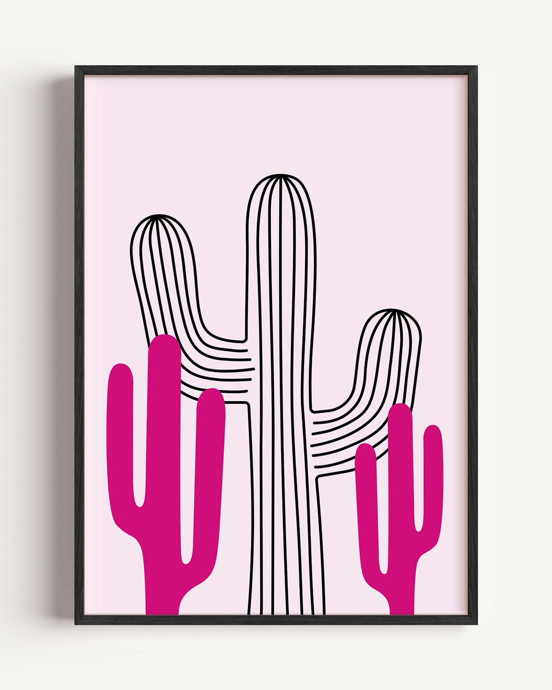 Felgekleurde Cactus Illustratie Poster-WallArtistic
