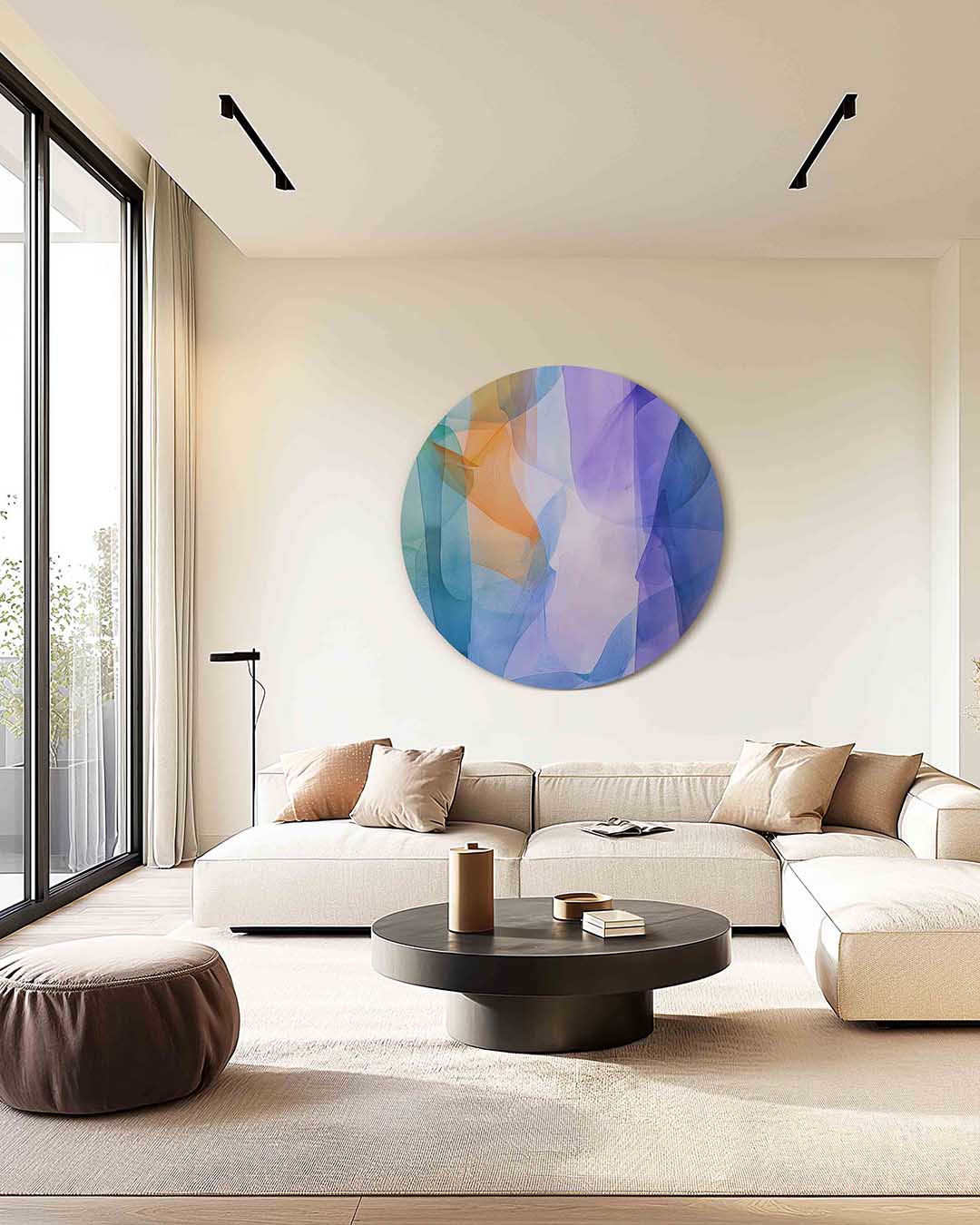 Kleurrijke abstracte vormen Muurcirkel