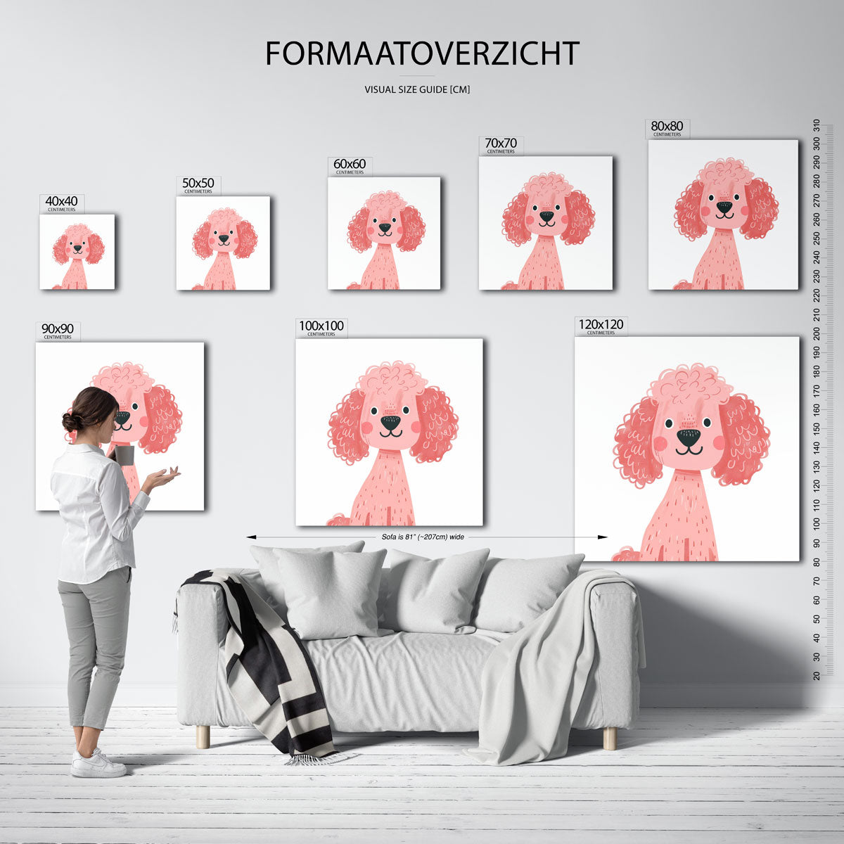 Roze hond Poster