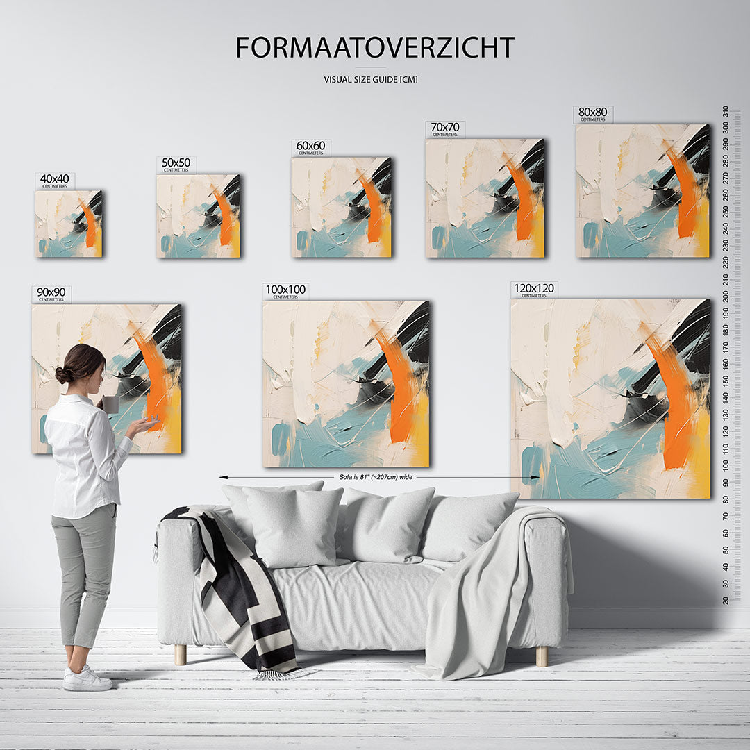 Dynamische kleurencompositie Kunstwerk