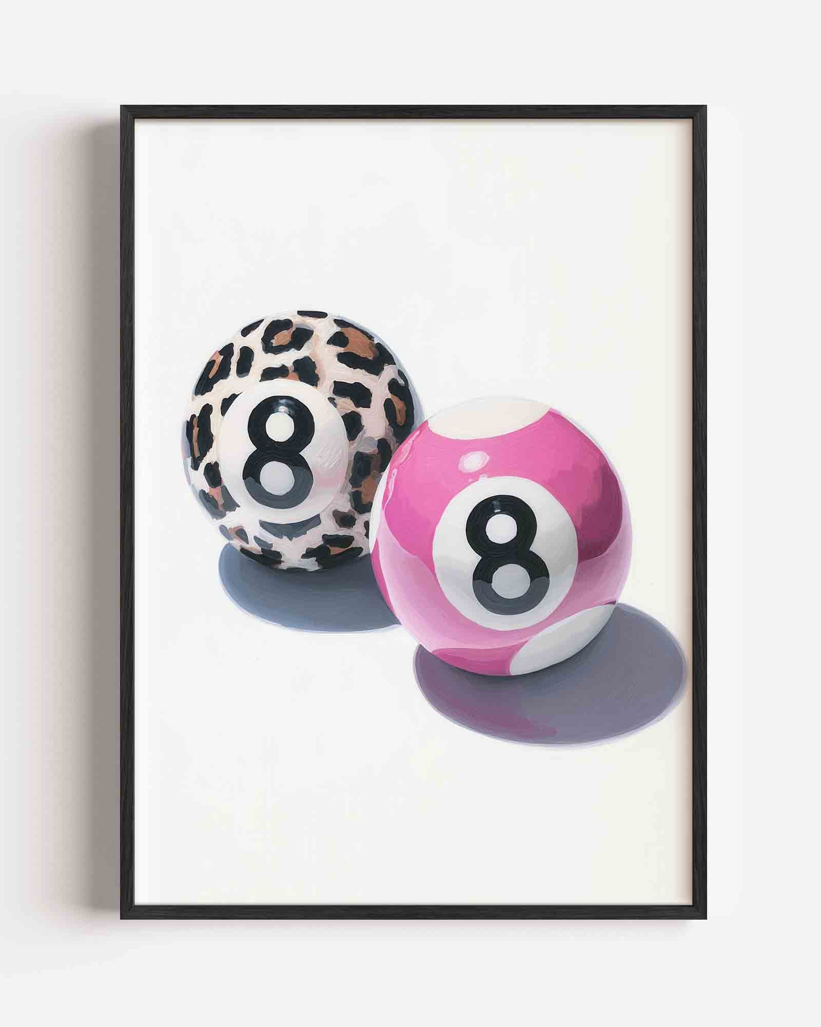Biljartballen met patroon Poster