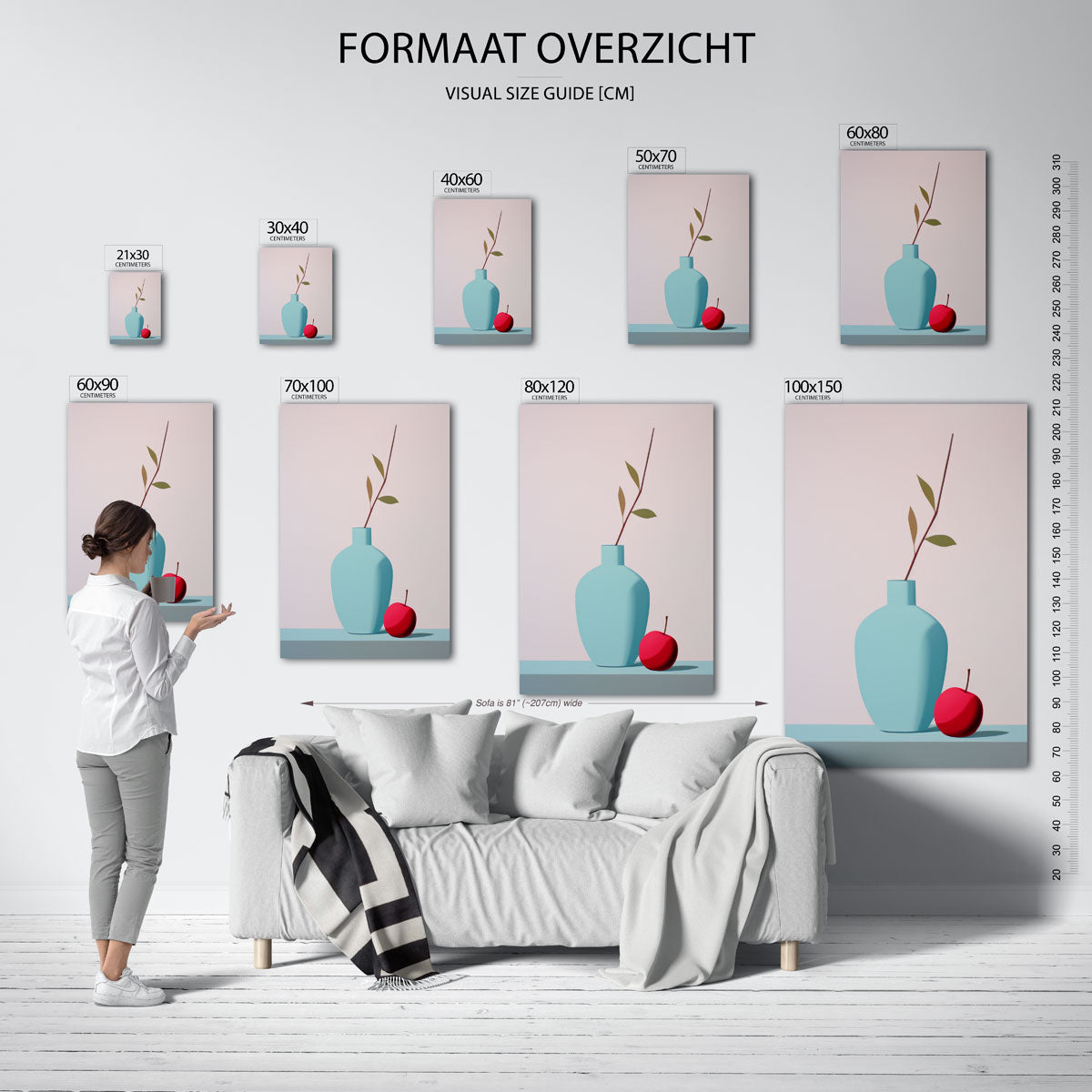 Vaas met tak en appel Poster