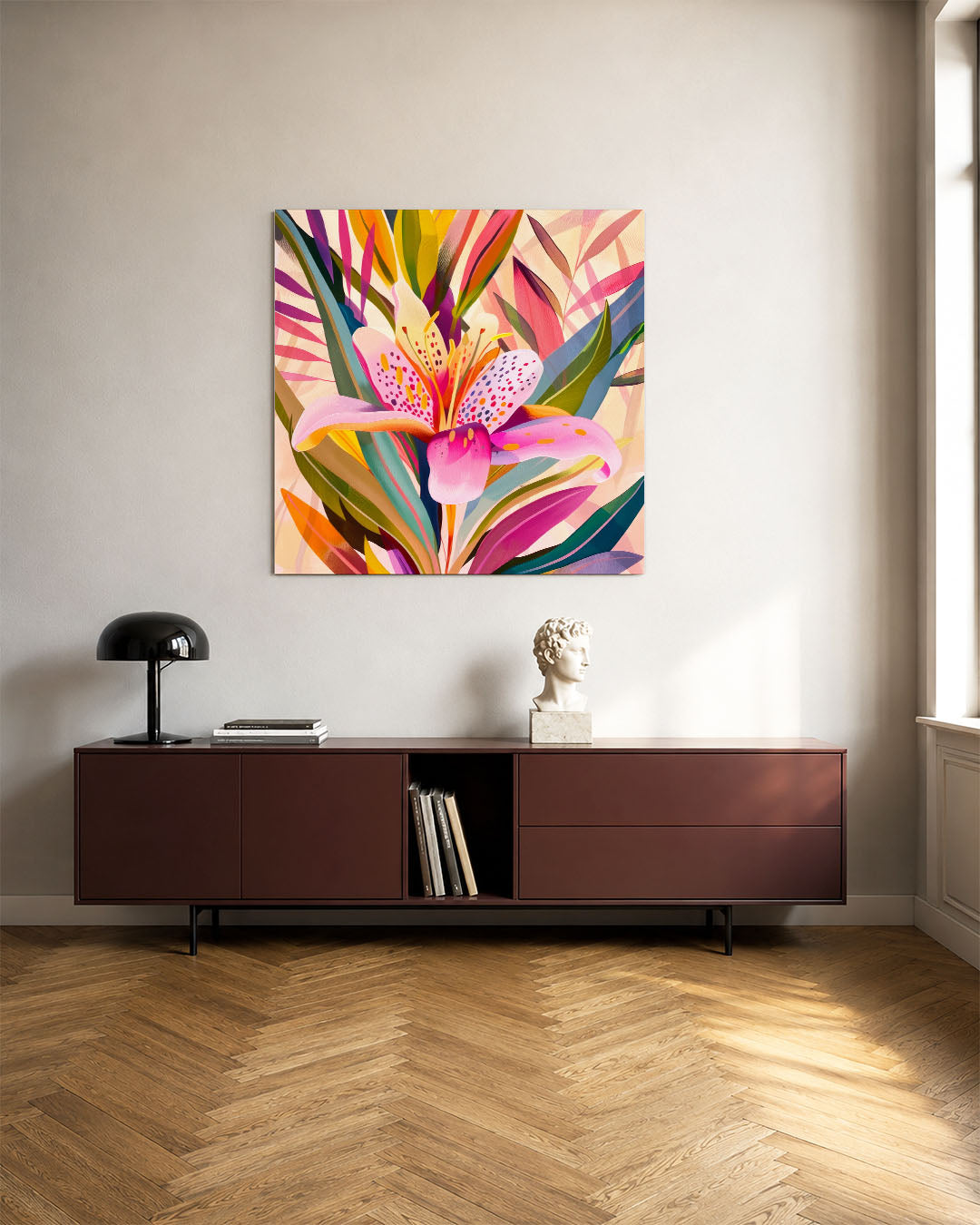 Kleurrijke bloemvormen Kunstwerk