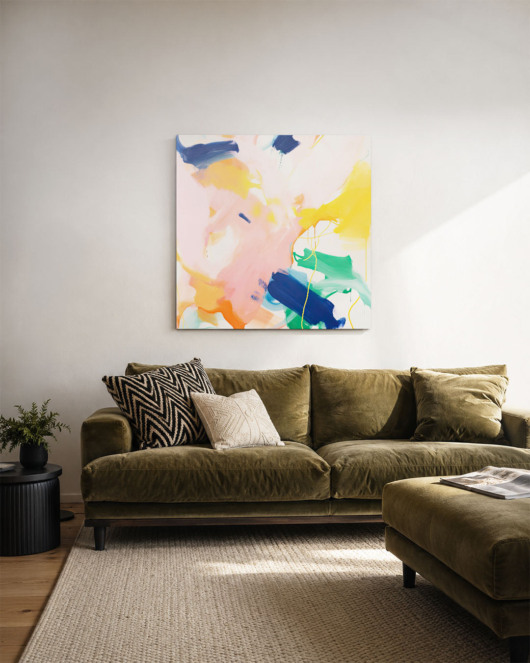 Dynamische kleurenexplosie Kunstwerk