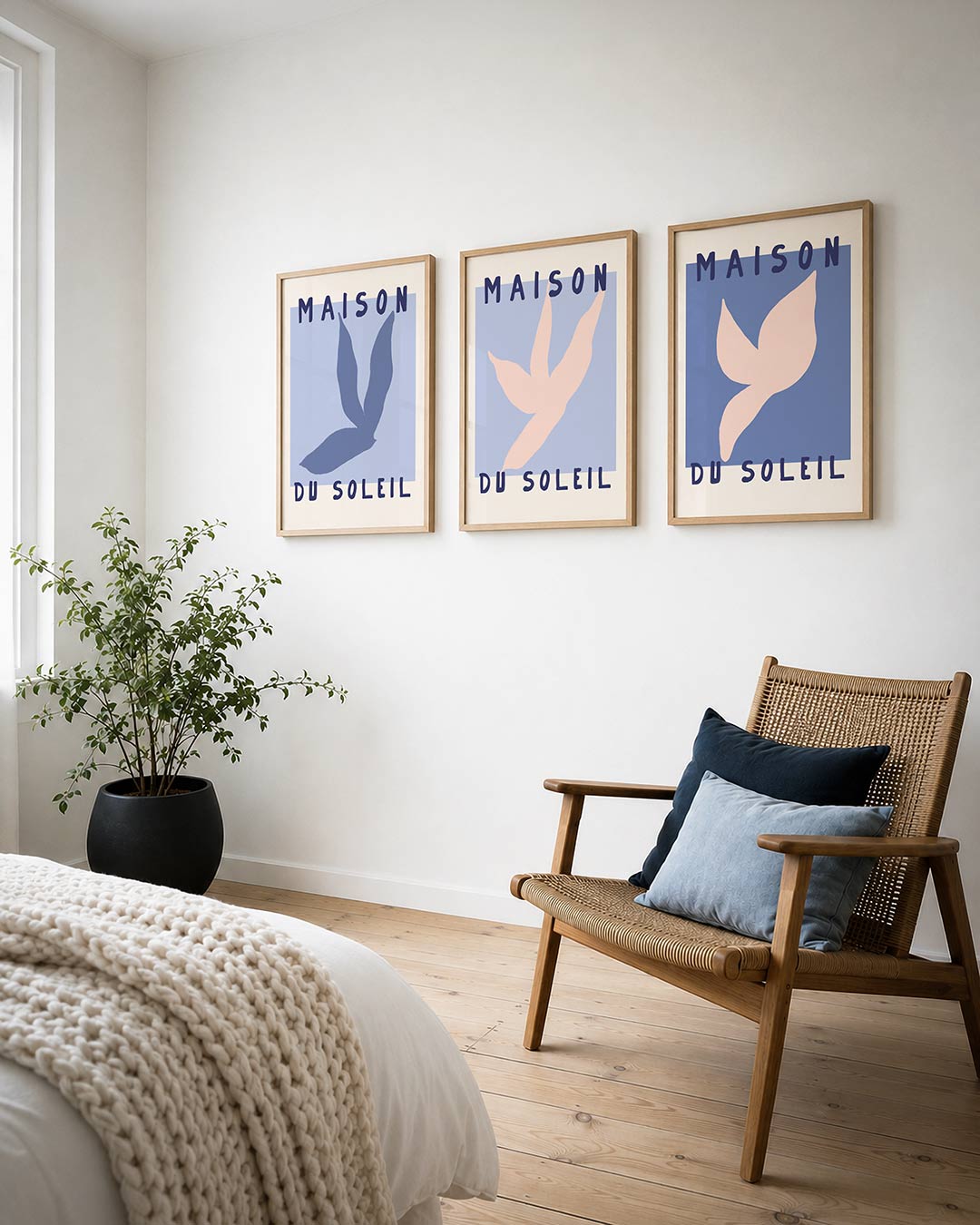 Blauwe vormen Posterset