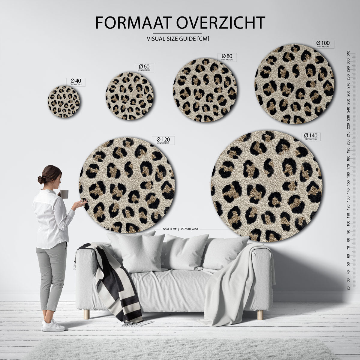 Luipaardprint Muurcirkel