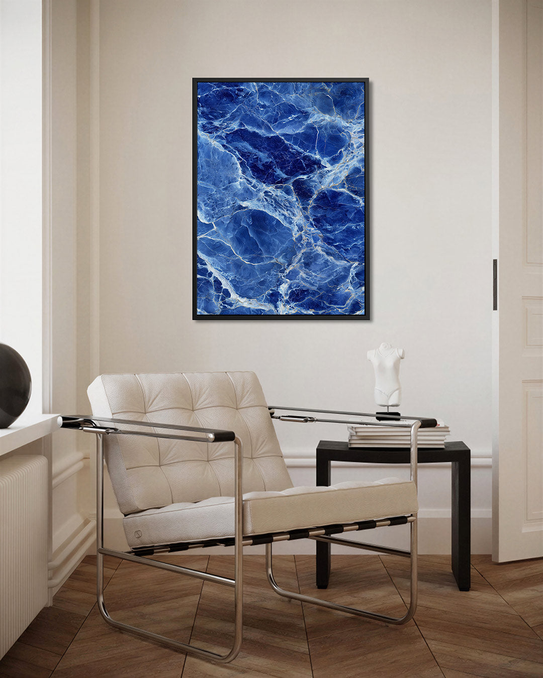 Marmer blauwe patronen Kunstwerk