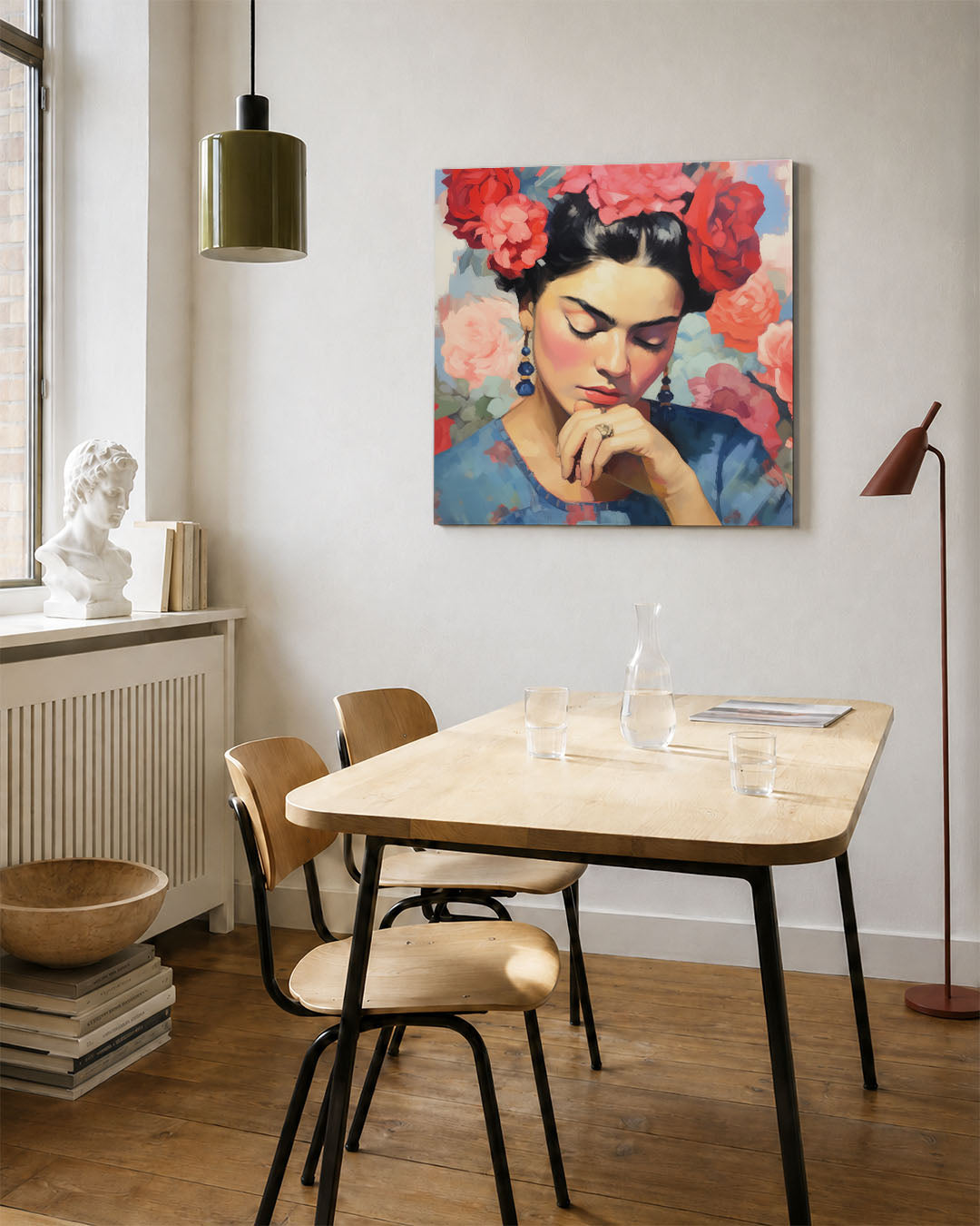 Dromerige bloemenportret Kunstwerk