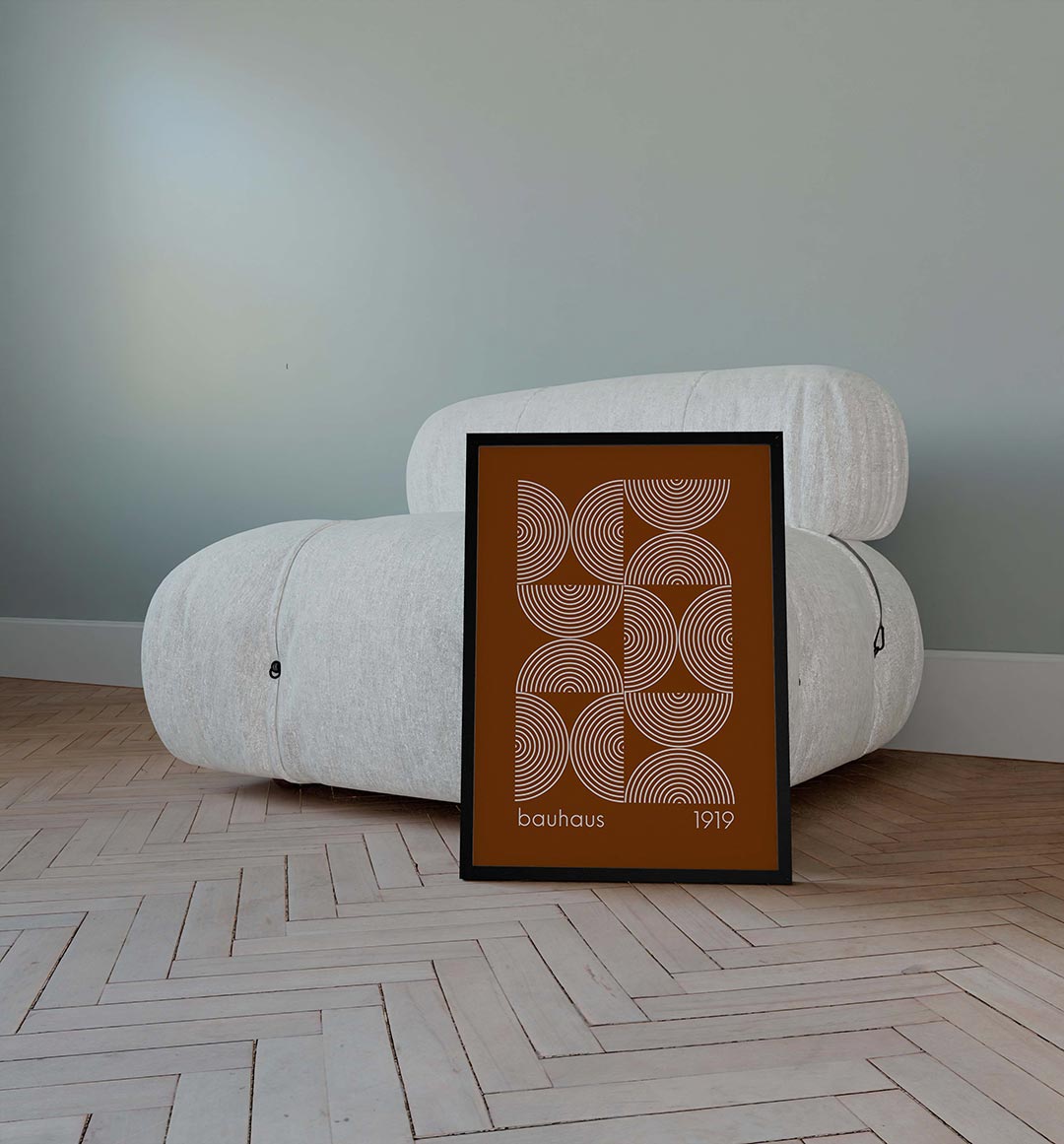 Cirkelpatroon en lijnen Poster