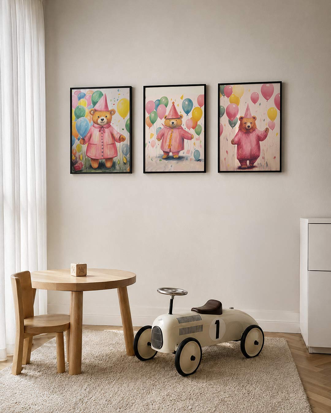 Vrolijke ballonbeer Posterset
