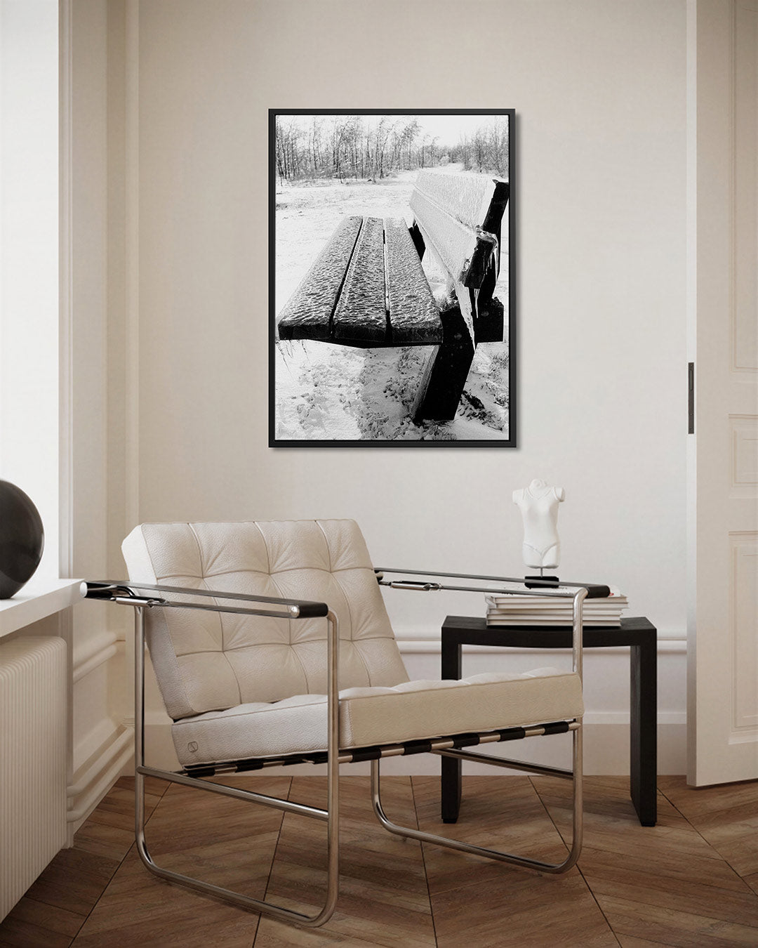 Bevroren bankje Kunstwerk