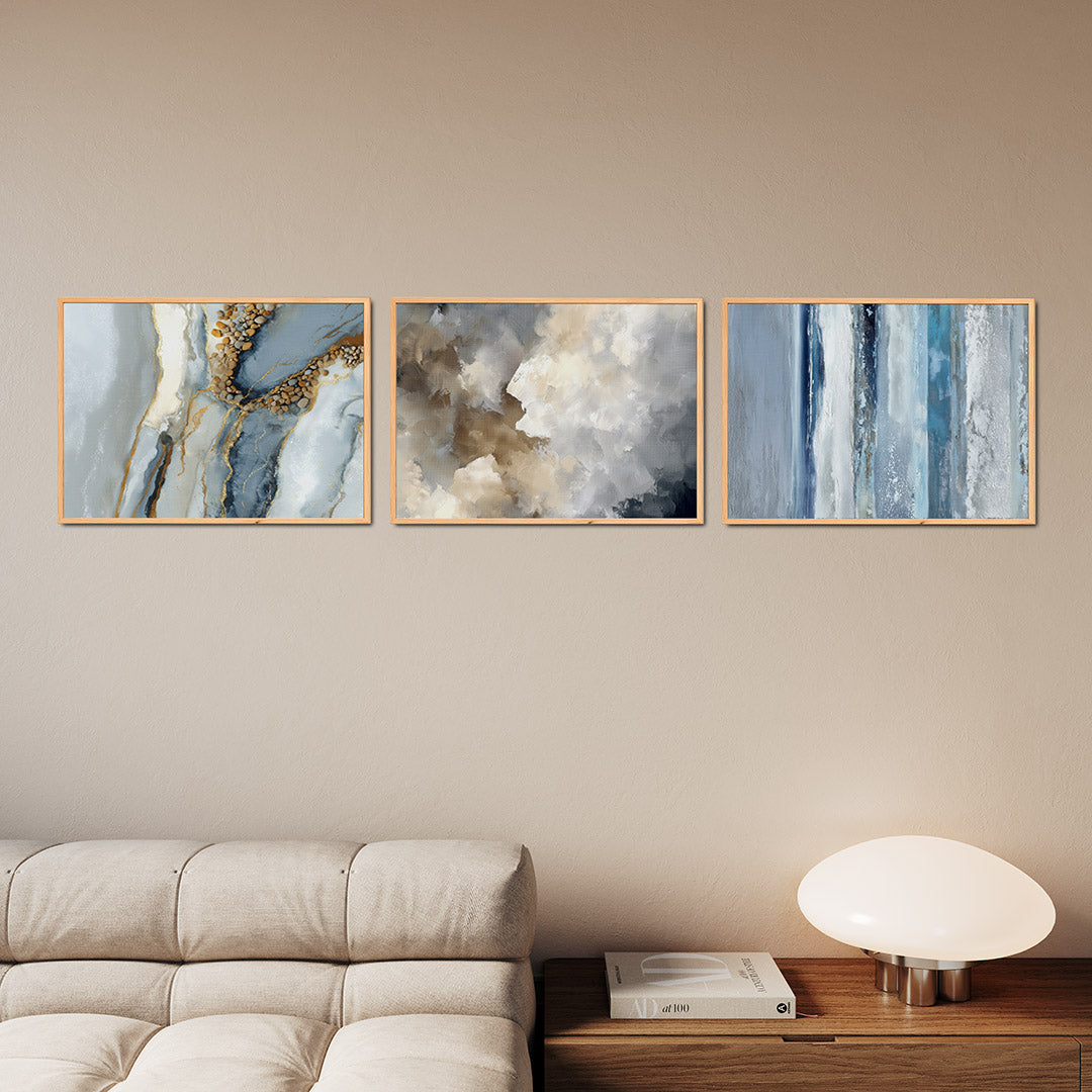 Gouden stroomlijnen Posterset