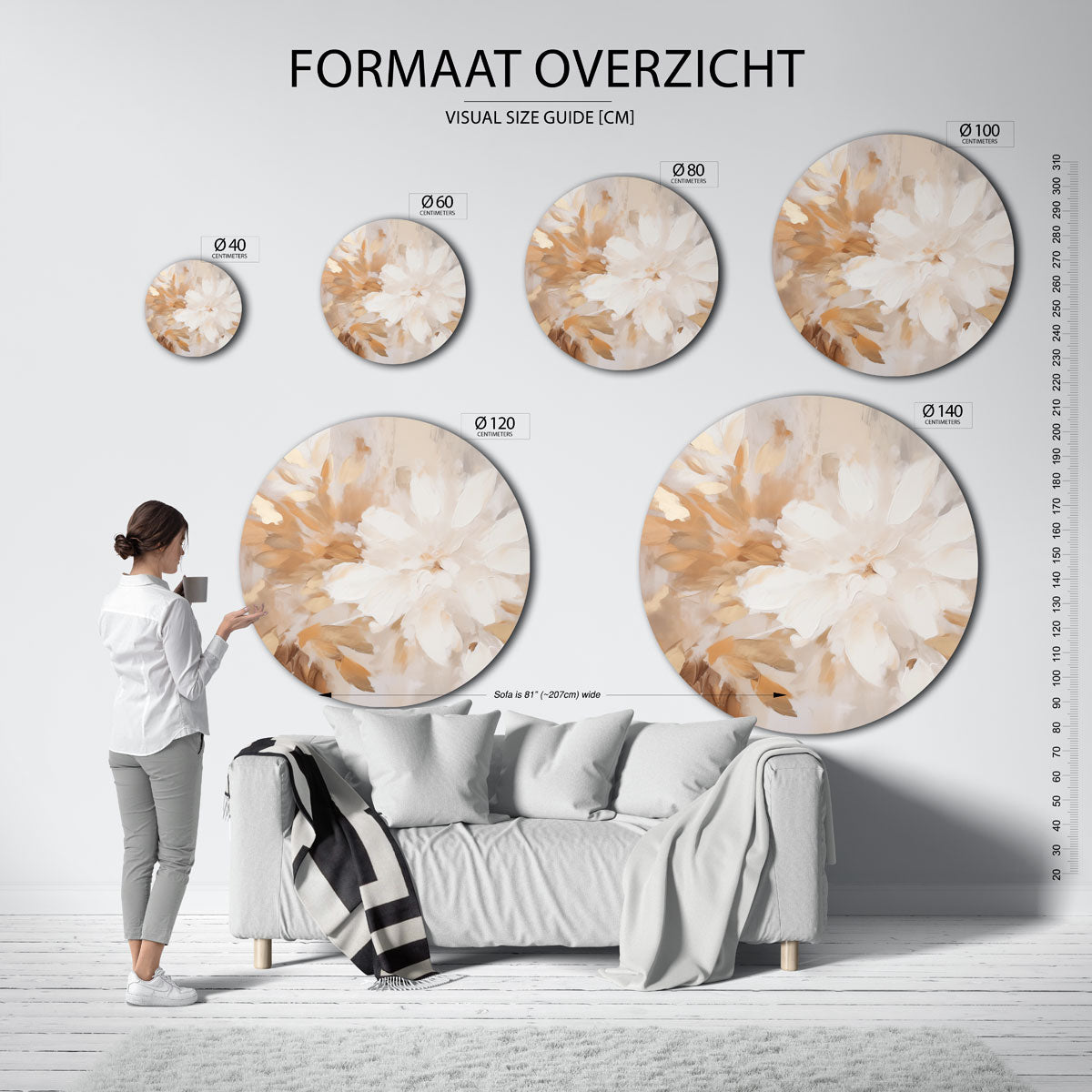 Bloemmotief Muurcirkel