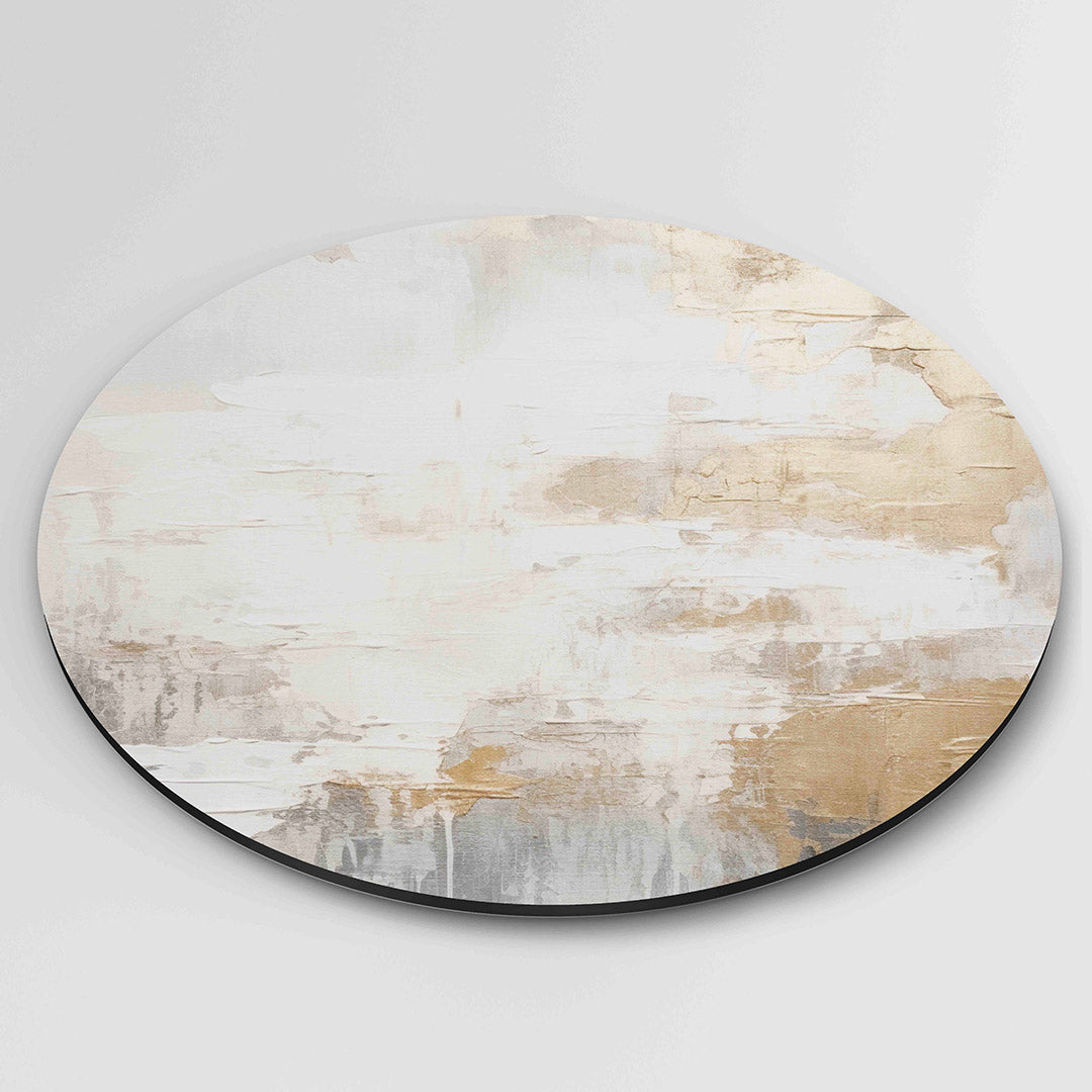 Goud en wit abstracte Muurcirkel