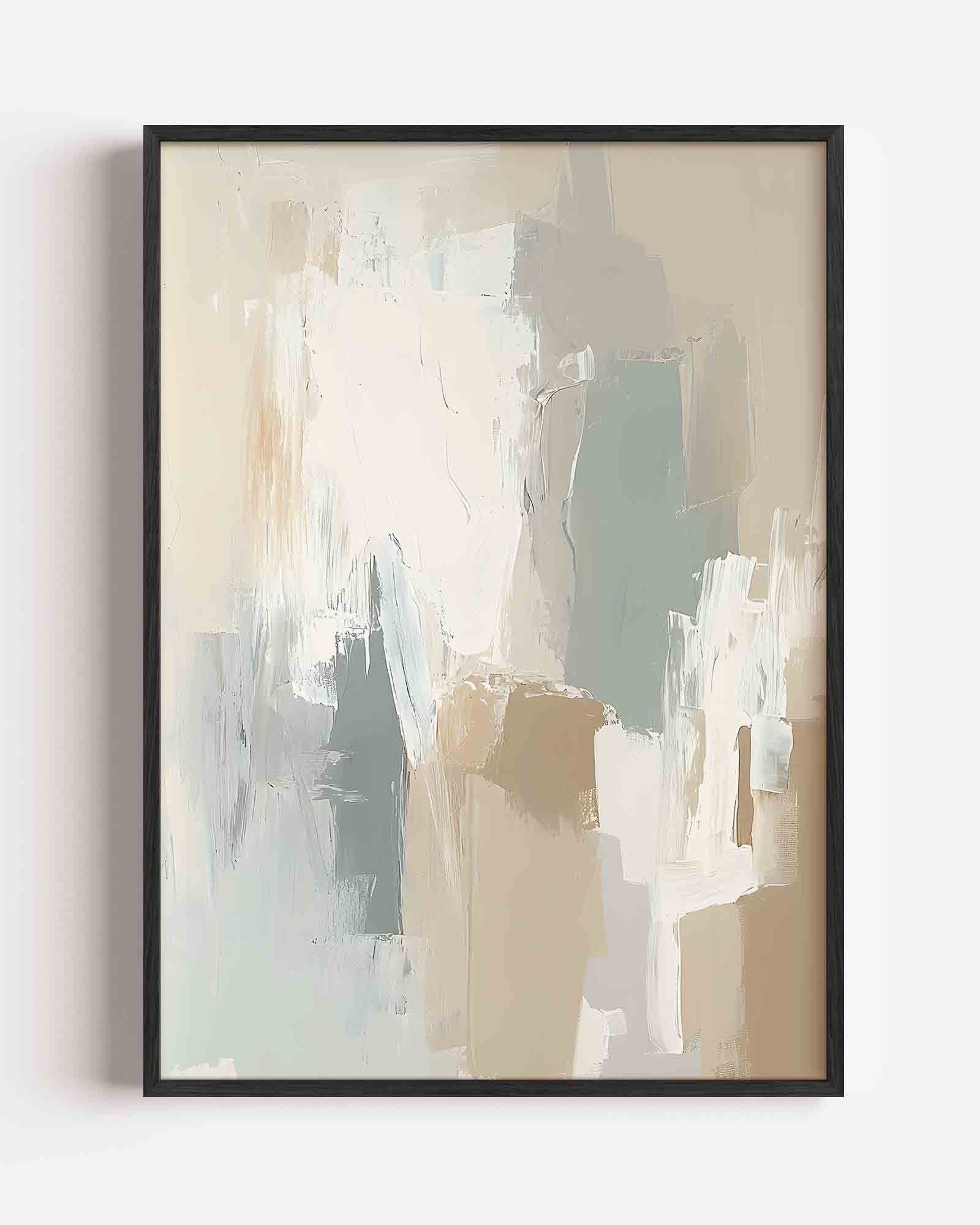 Abstracte beige en grijze Poster