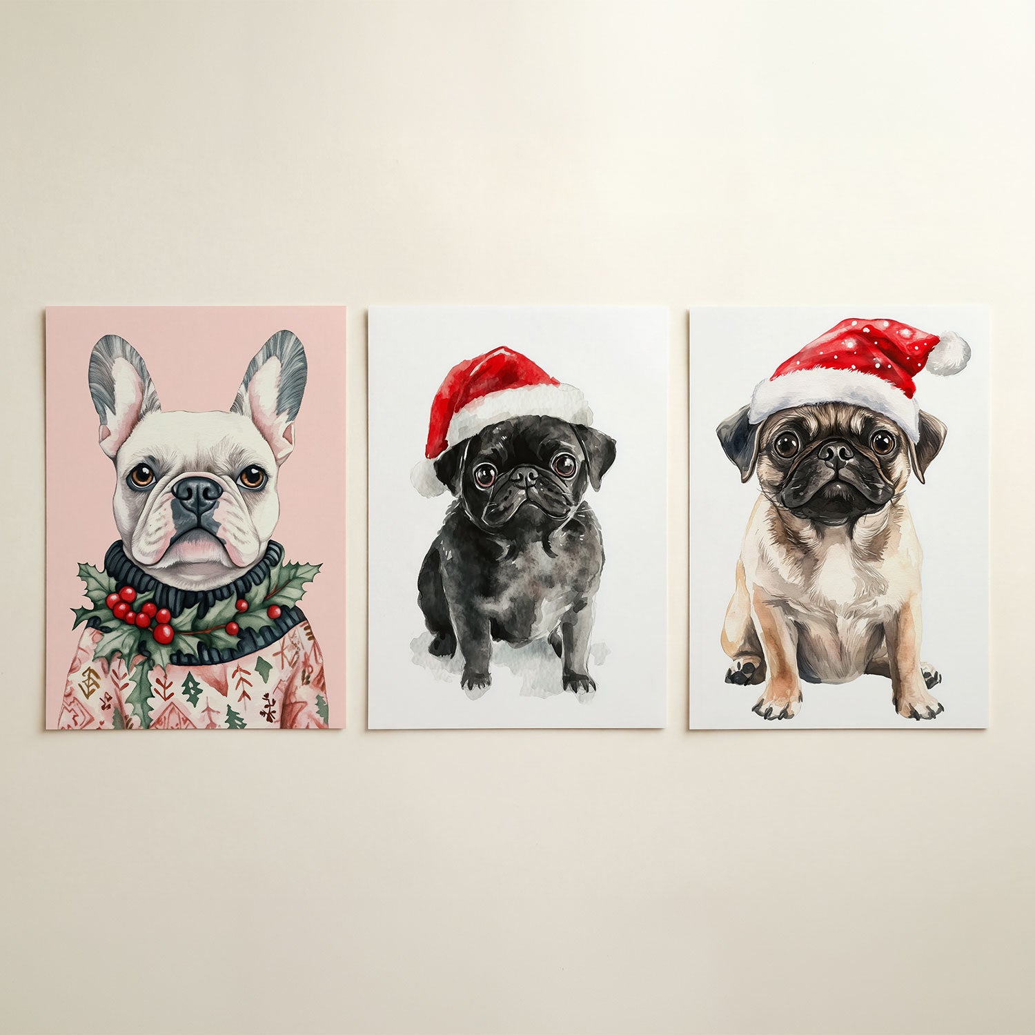 Hond en kerstgroen Posterset