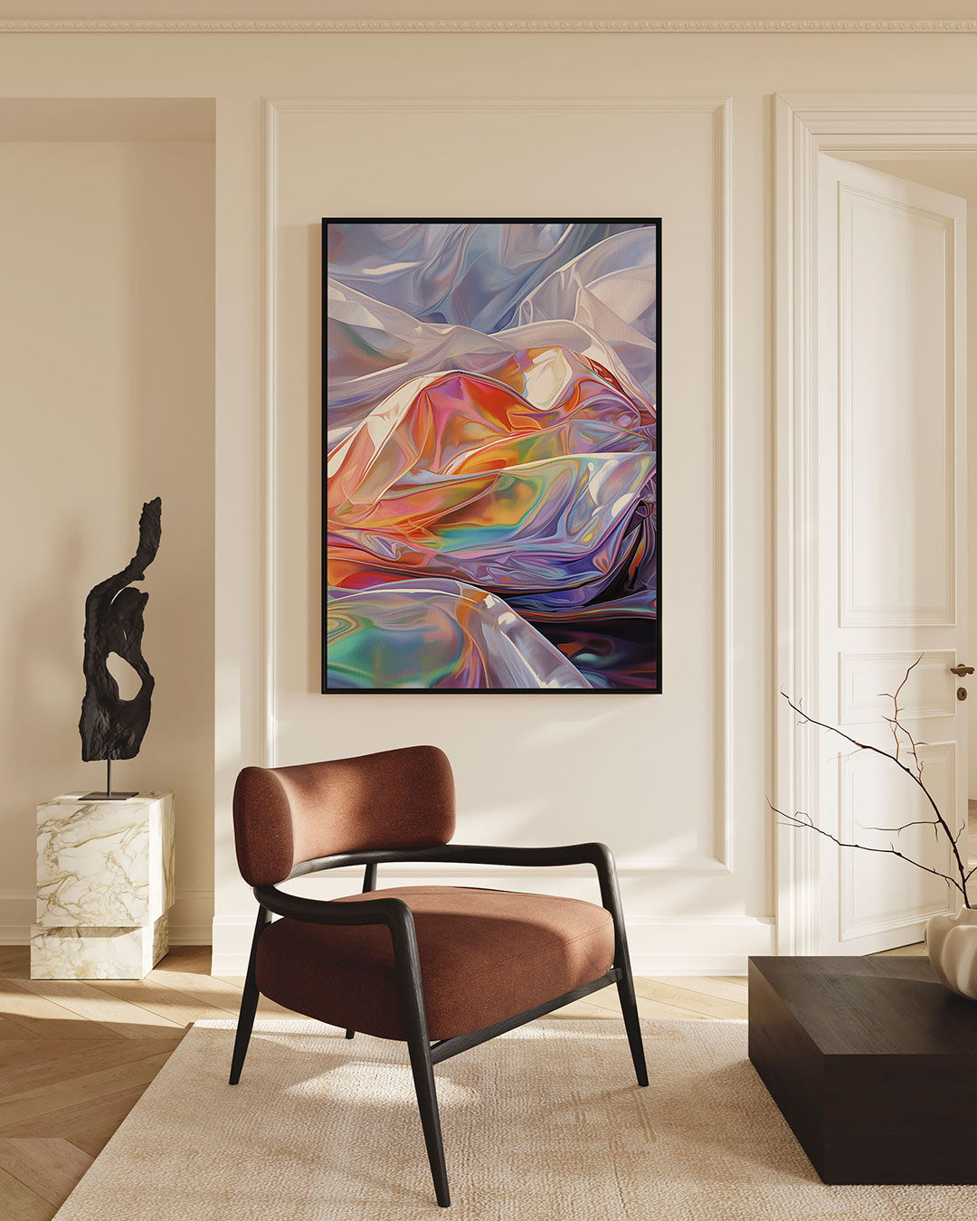 Kleurrijke golvende vormen Kunstwerk
