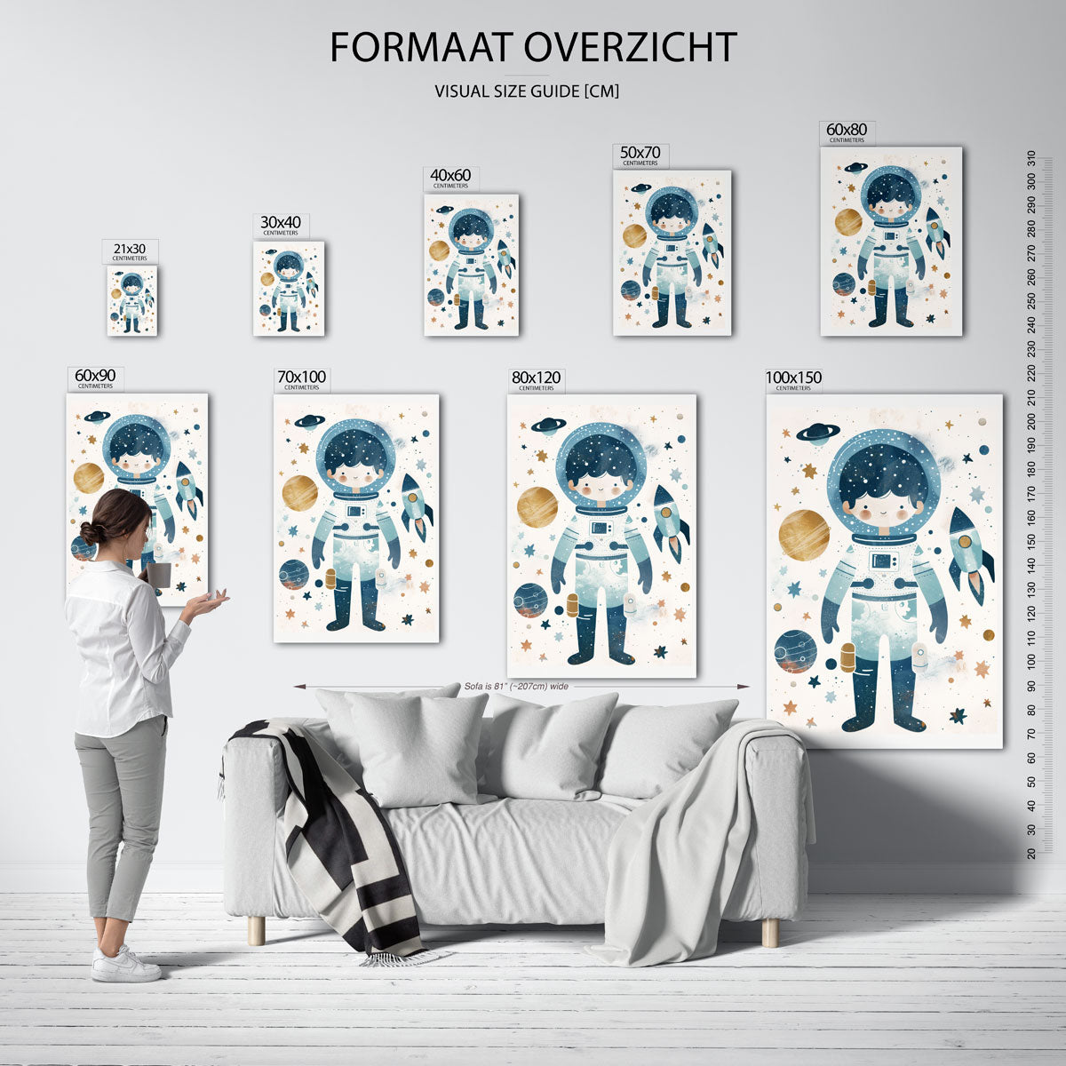 Astronaut en raket Poster