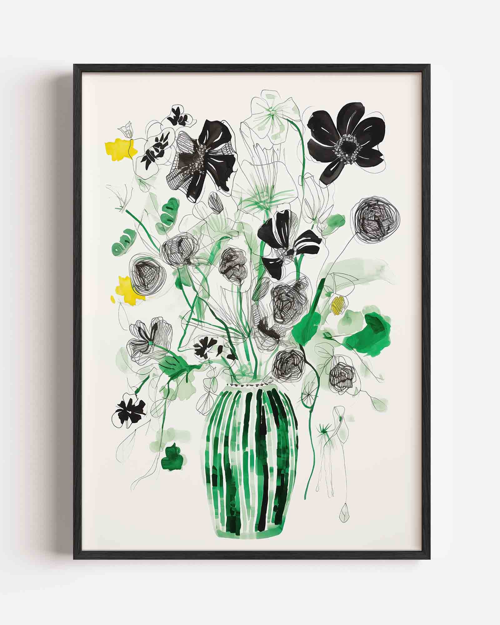 Bloemen in vaas Poster