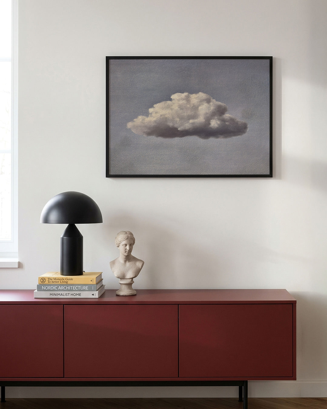 Wolk tegen grijze lucht Poster