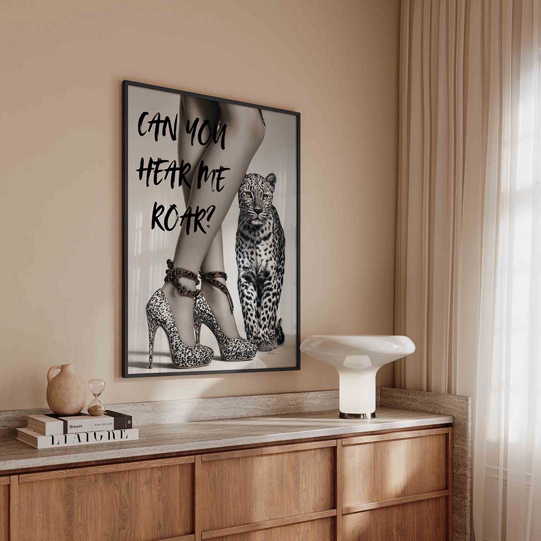 Luipaard en hakken Poster