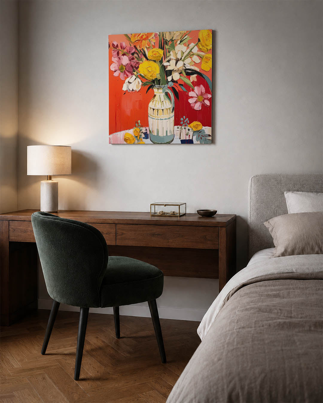 Bloemrijke kleurenexplosie Kunstwerk