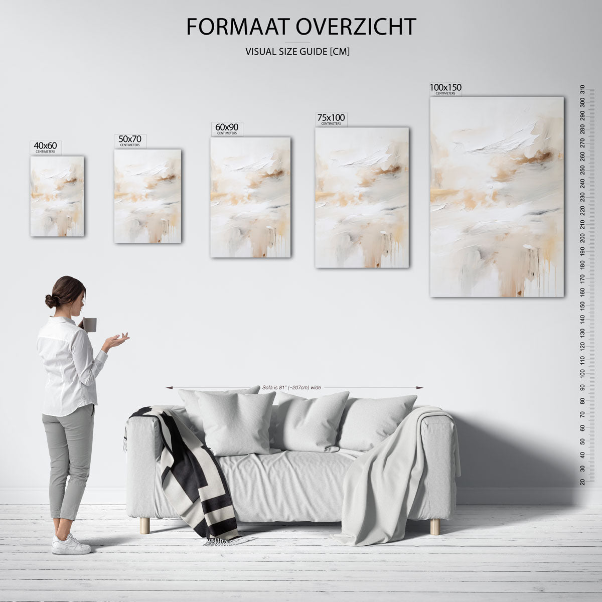 Zachte kleuren compositie Kunstwerk