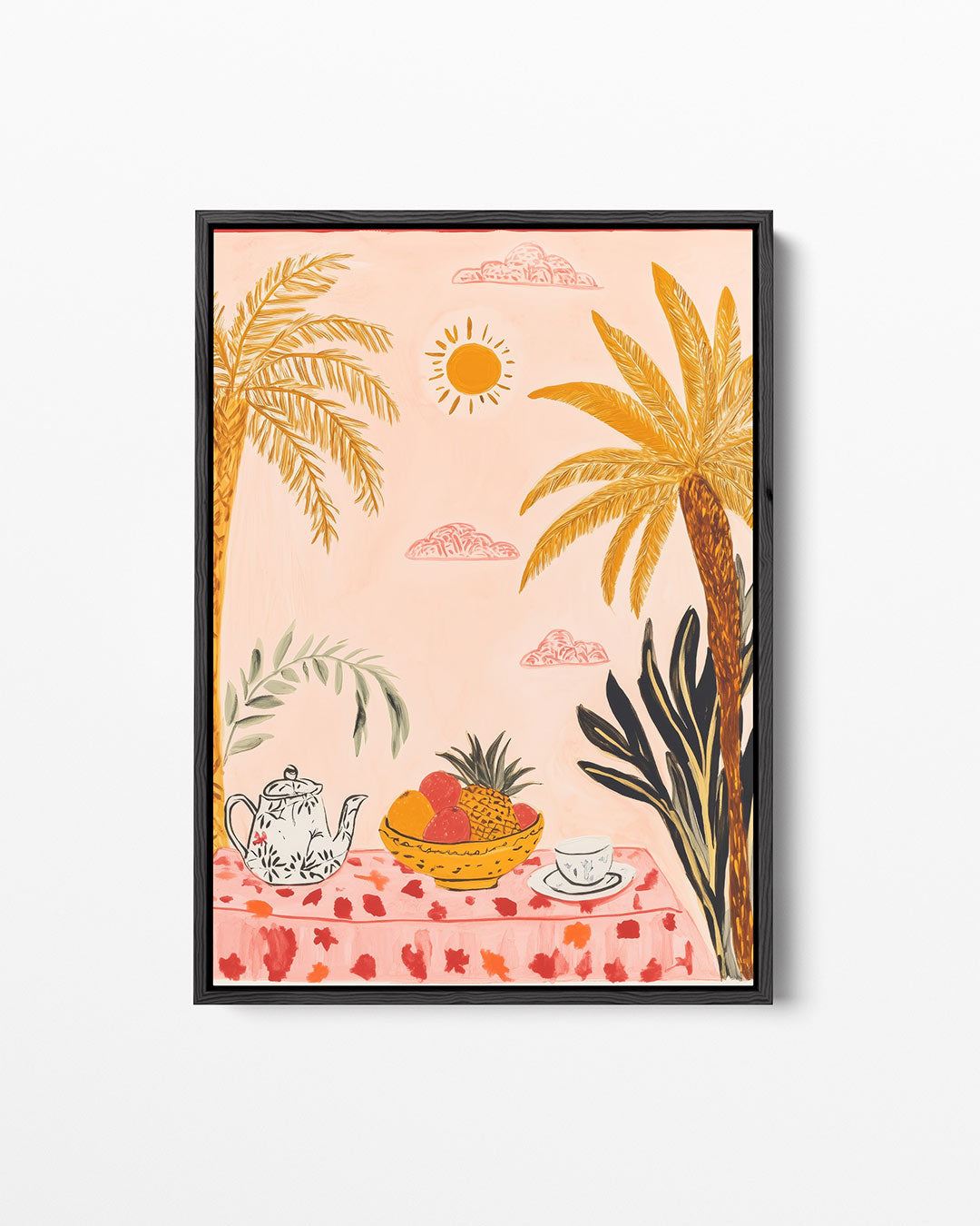 Zonnige palmen tafereel Kunstwerk