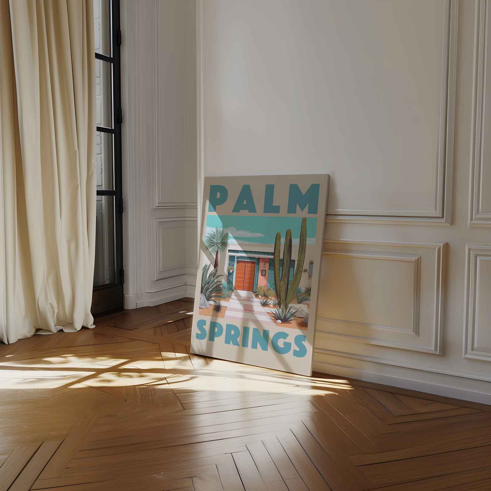 Palm Springs Retro Kunstwerk-canvas-dibond-plexiglas-wanddecoratie-WallArtistic