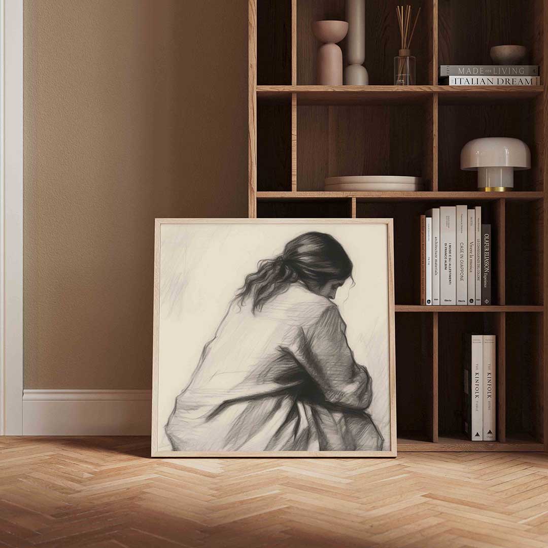 Zittende figuur Poster