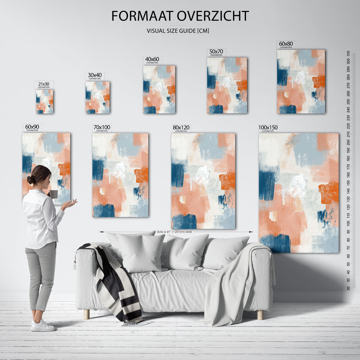 Abstracte penseelstreken Poster