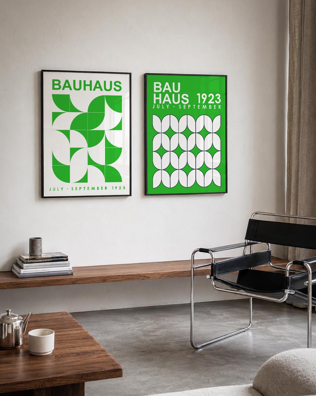 Groene vormenritme Posterset