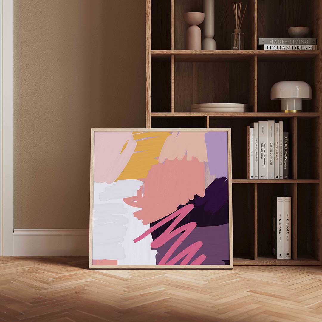 Abstracte penseelstreken Poster