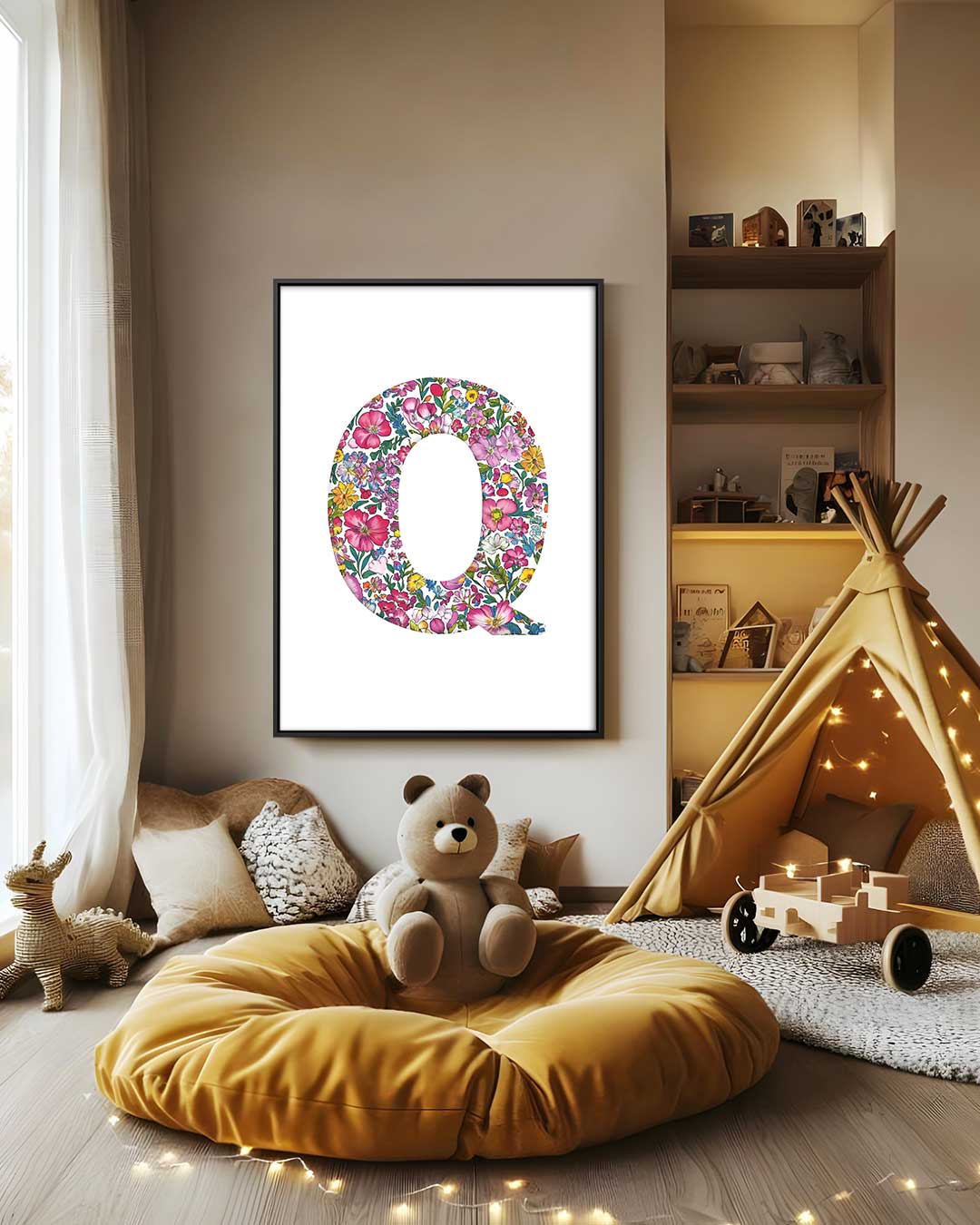 Bloemenletter Q Kunstwerk-canvas-dibond-plexiglas-wanddecoratie-WallArtistic